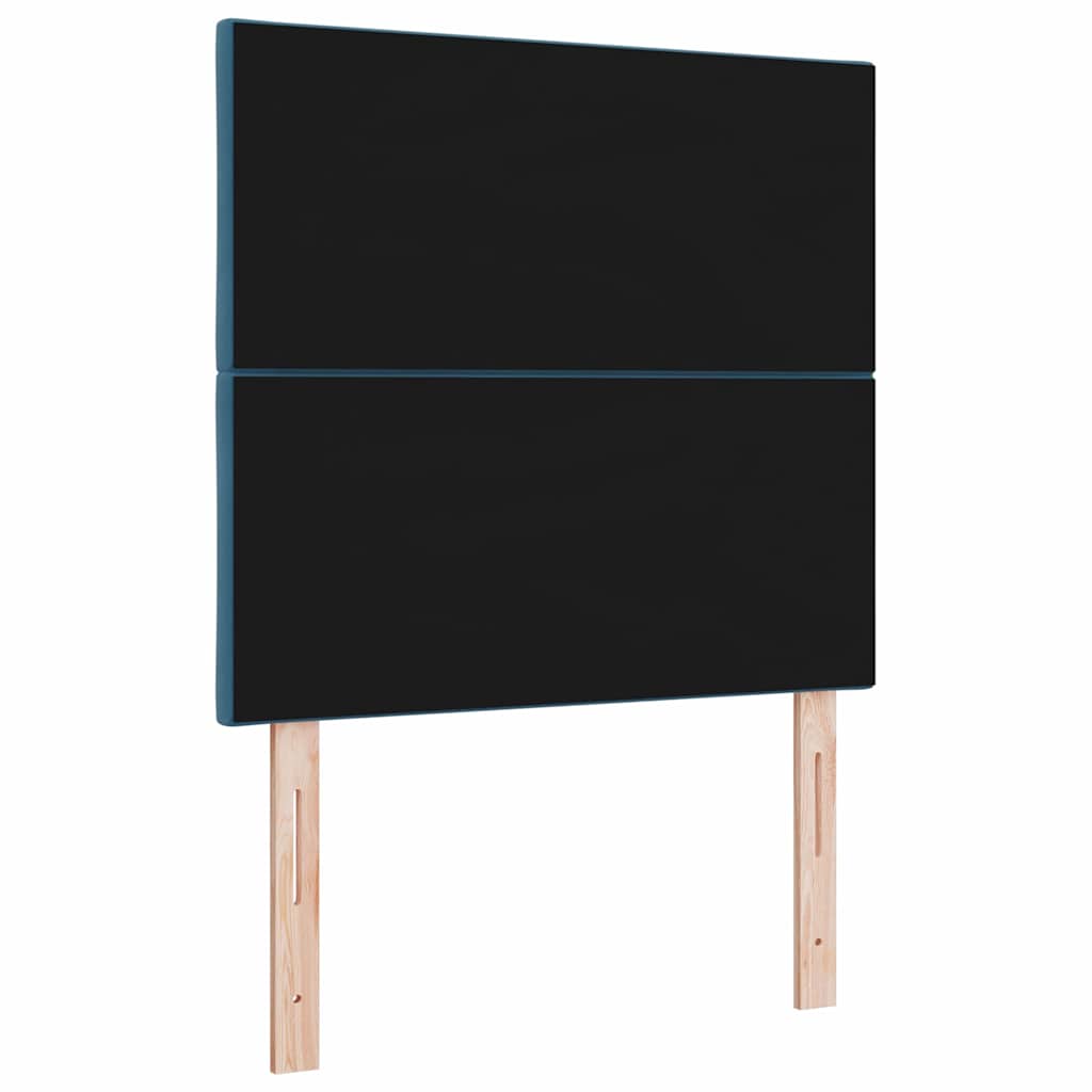 LED Headboard with LED Strip Lights Dark blue 90 cm Velvet